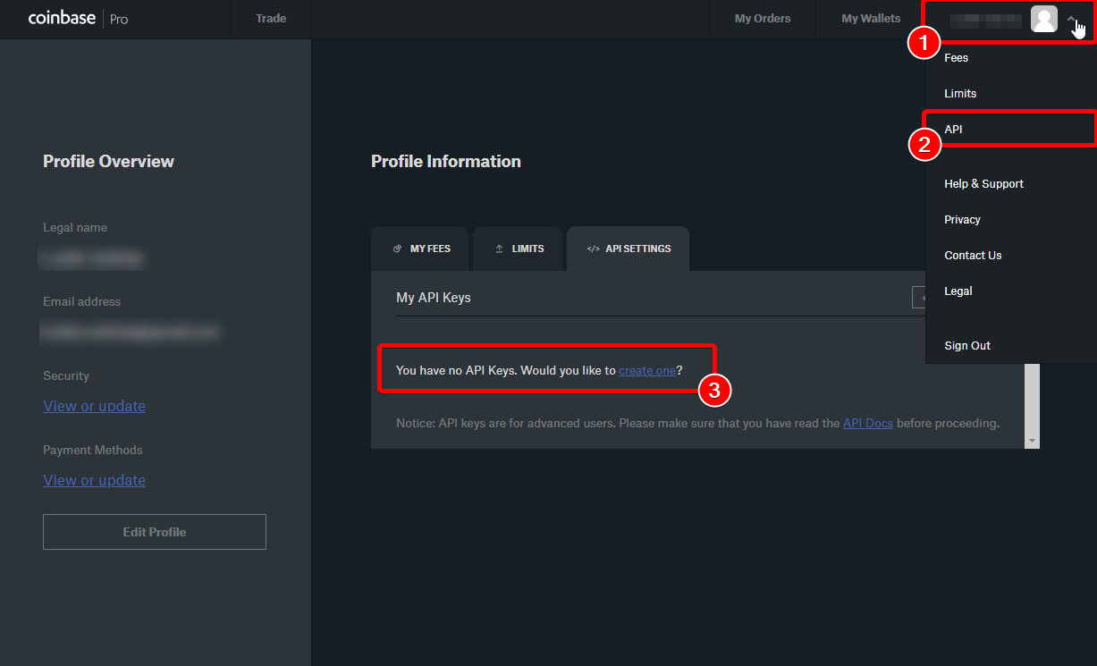where is my coinbase api key