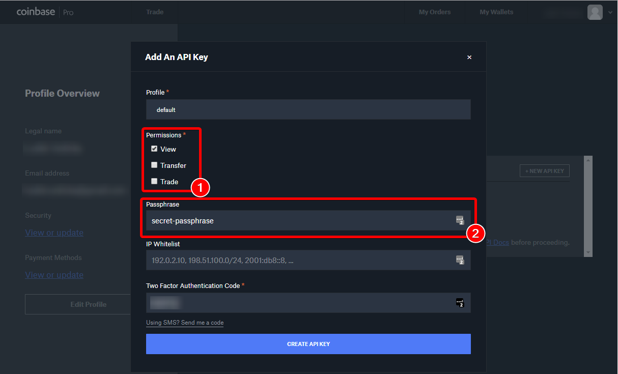 coinbase secret key